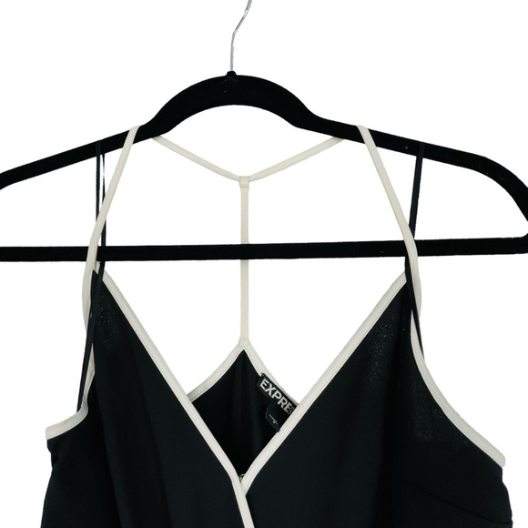 Razor Back Wide Leg Black White Jumpsuit - Sz 0 Chic Date Night Feminine - Picture 5 of 13